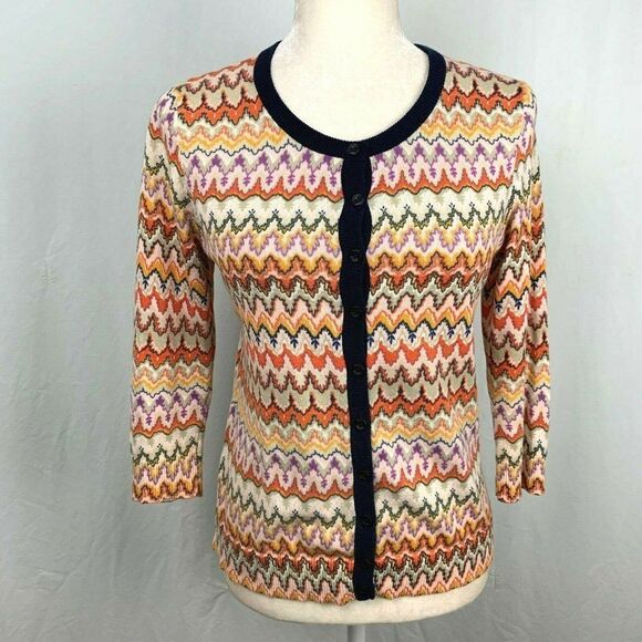 Tabitha Anthropologie Cardigan Sweater M Orange - Picture 1 of 7